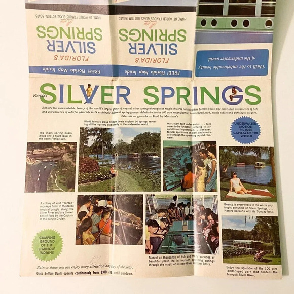 Vintage 1965 Florida Silver Springs Brochure Pamphlet Souvenir with Map - Picture 11 of 13